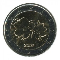 Монета 2 евро, 2007 год, Финляндия.
