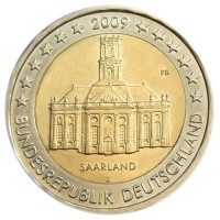 Саар. Монета 2 евро, 2009 год, Германия.