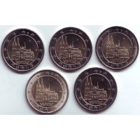 Северный Рейн-Вестфалия. (5 монет) 2 евро, 2011 год, Германия.