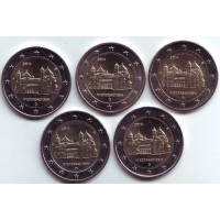 Нижняя Саксония. Набор из 5 монет, 2 евро, 2014 год, Германия.
