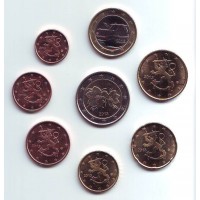 Набор монет евро (8 шт). 2013 год, Финляндия.