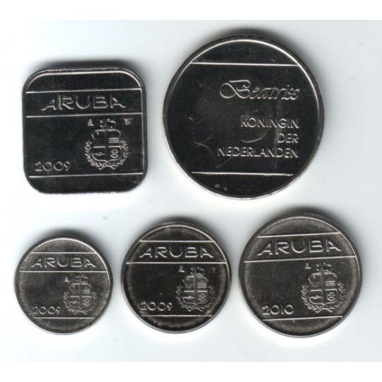 Набор монет Арубы (5 шт.), 2009-2010 гг. Аруба.