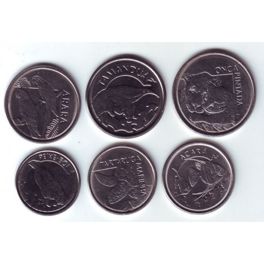 Набор монет Бразилии (6 шт.) 1992-1994 гг., Бразилия.