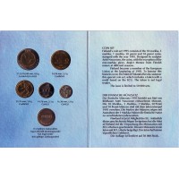 Набор монет Финляндии в буклете (5 шт., с жетоном), 1995 год, Финляндия. (Вар. I)