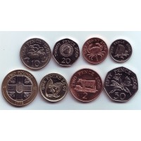Набор монет Гернси (8 шт.) 1992-2008 гг., Гернси.