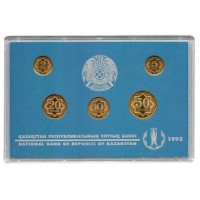 Набор монет Казахстана в банковской упаковке, 1993 год.