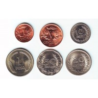 Набор монет Колумбии (6 штук). 1 сентаво-1 песо, 1968-1979 гг, Колумбия.