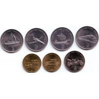 Транспорт. Набор монет Северной Кореи (7 шт.). 2002 год, Северная Корея.