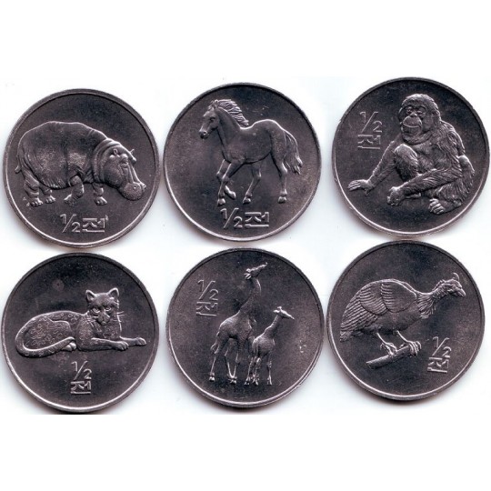 Животные. Набор монет Северной Кореи (6 шт.). 2002 год, Северная Корея.