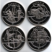 Олимпийские игры в Лондоне. Набор монет (4 шт.), 1 доллар, 2012 год, Сьерра-Леоне.