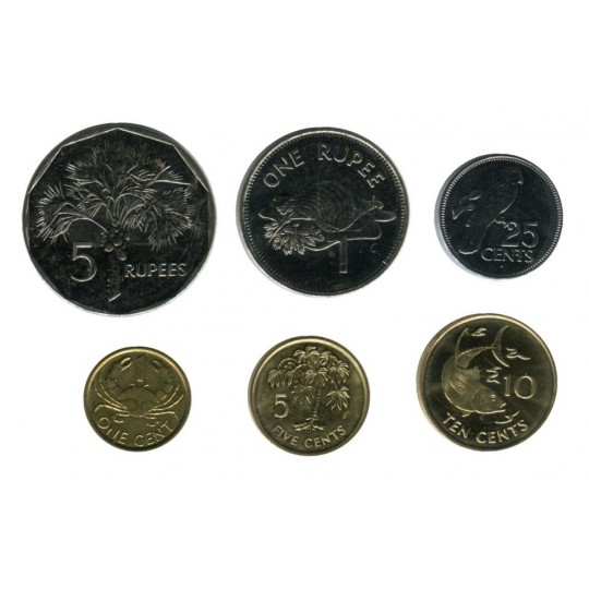 Набор монет Сейшельских островов (6 штук). 2004-12 гг., Сейшельские острова.