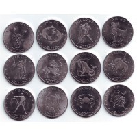 Набор монет "Знаки Зодиака" (12 штук). 10 шиллингов, 2012 год, Сомалиленд.