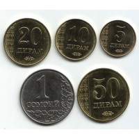  Набор монет Таджикистана (5 шт.) 2011-2013 гг., Таджикистан.