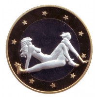 6 эросов (Sex euros). Сувенирный жетон. (Вар. 9)