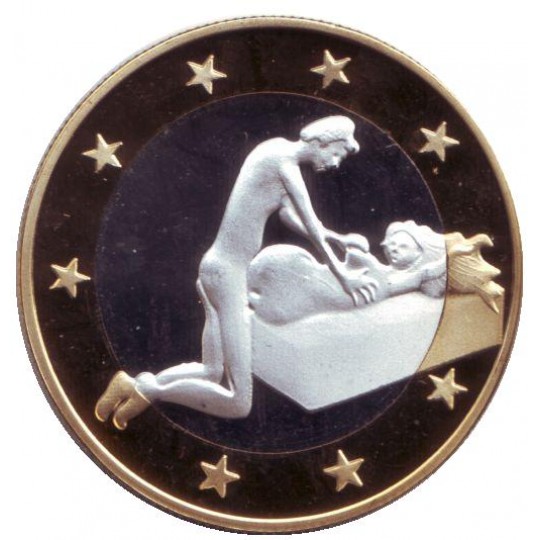 6 эросов (Sex euros). Сувенирный жетон. (Вар. 11)