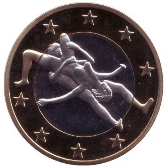 6 эросов (Sex euros). Сувенирный жетон. (Вар. 30)