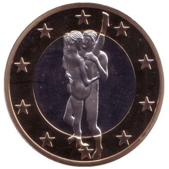 6 эросов (Sex euros). Сувенирный жетон. (Вар. 32)