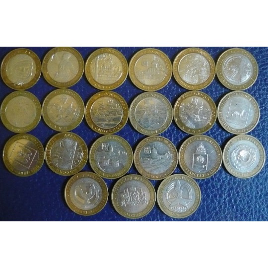 Набор дублей монет РФ, ММД, 21 штука