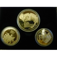 Набор монет "70 лет революции." 1, 3, 5 рублей. 1987 год, в футляре