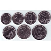  Набор монет Бразилии (7 шт.), 1989 - 1991 гг, Бразилия.