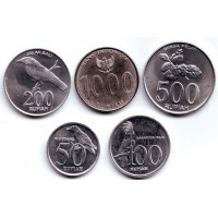  Набор монет Индонезии (5 шт.) 1999-2010 гг., Индонезия.