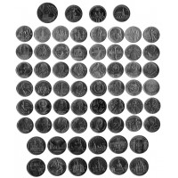 Полный набор юбилейных рублей СССР - комплект из 64 монет. 1965 - 1991 гг., СССР